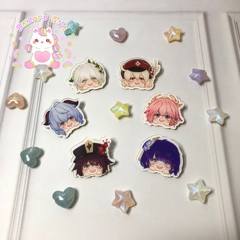 Pin Akrilik GENSHIN IMPACT Lucu Keren Hutao Nahida Ganyu Raiden Yaemiko Klee