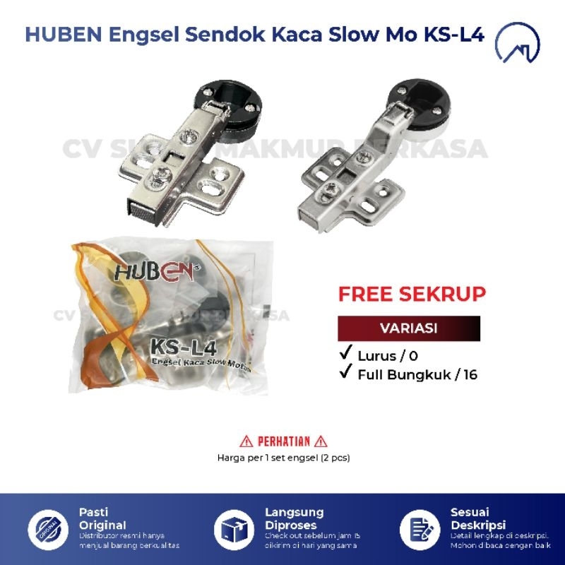 (ISI 2) Huben KS Engsel sendok kaca slow motion - Engsel pintu lemari kaca slow motion