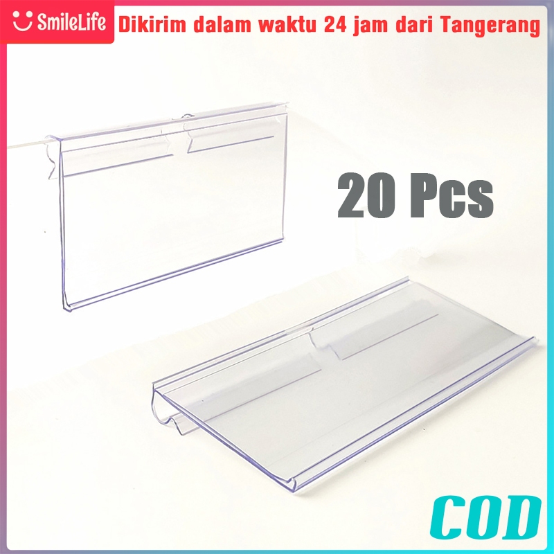 

20Pcs PVC Minimarket Price Tag/Label Holder/Label Harga/Harga Gantung Rak Display