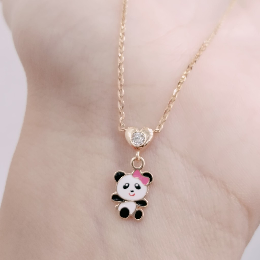 KALUNG ANAK PANDA EMAS ASLI NORI LUCU