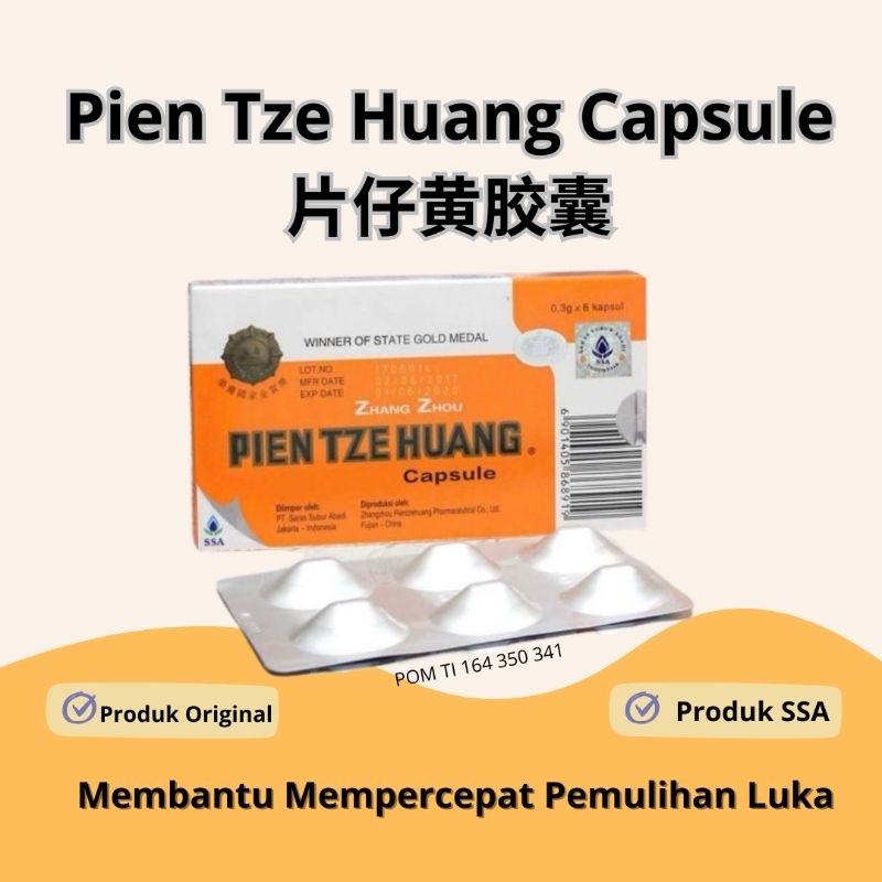 Pien Tze Huang Kapsul ORI /PiaHong/Obat Luka Operasi