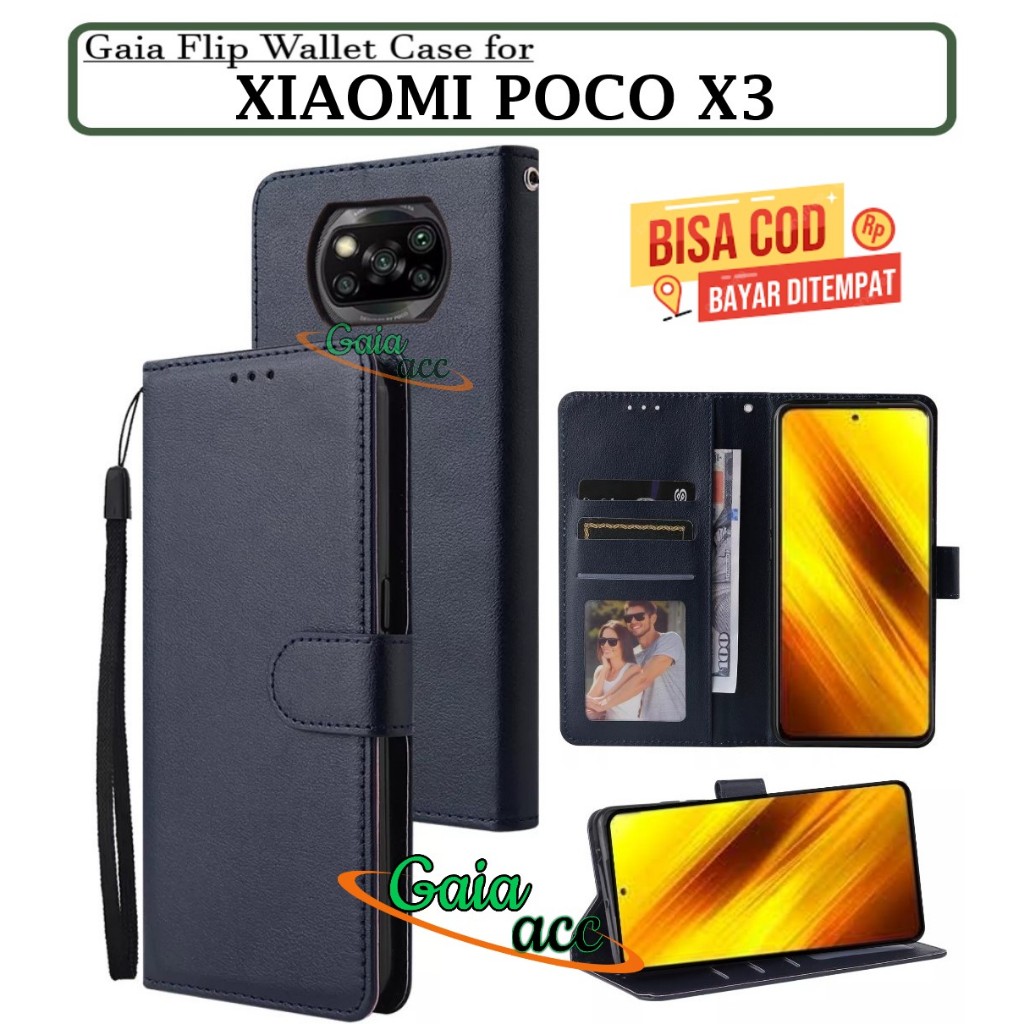 CASE UNTUK XIAOMI POCO X3 NFC/POCO X3 PRO - Wallet Case Kulit - Casing Dompet Case Wallet Leather Fl