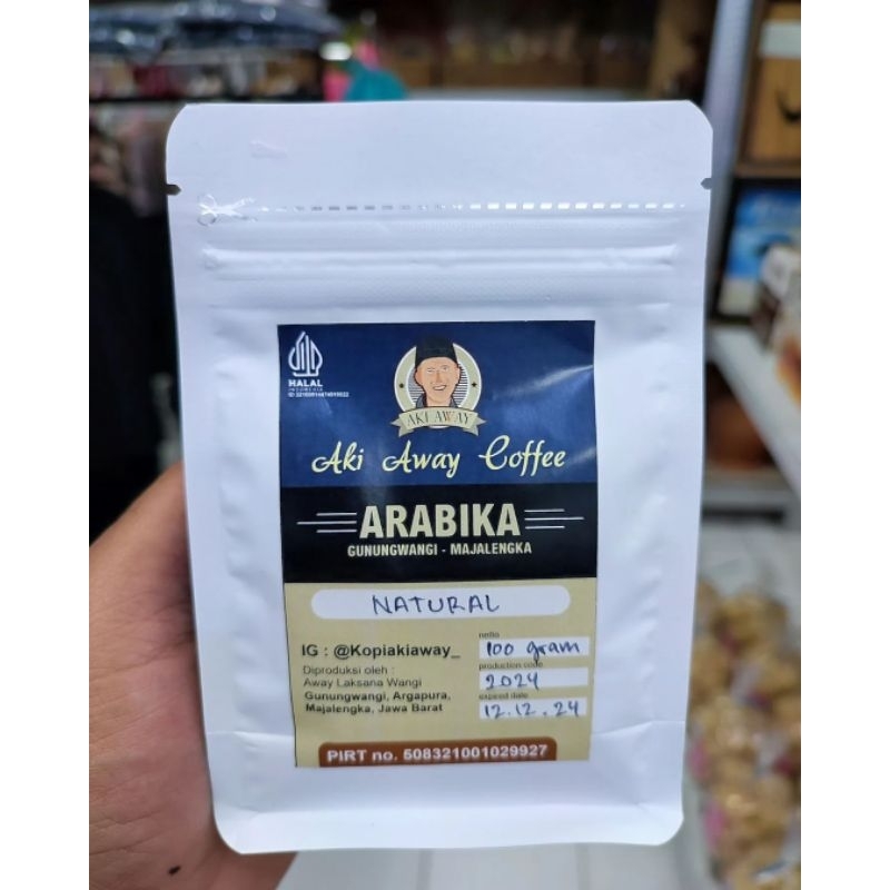 

Kopi Arabica Natural AKI AWAY 100g Kopi Gunungwangi Kopi Giling Kopi Majalengka Mart