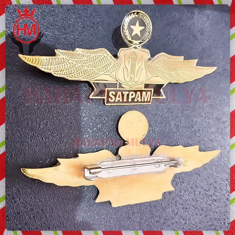 Wing Lencana Security Satpam Pengait Magnet - Lencana Satpam - Harapan Mulya
