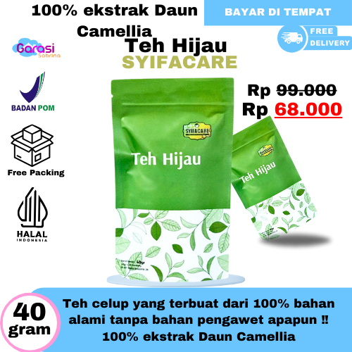 

Teh Hijau Syifacare Teh Celup Membantu Menurunkan Berat Badan 100% Herbal Alami