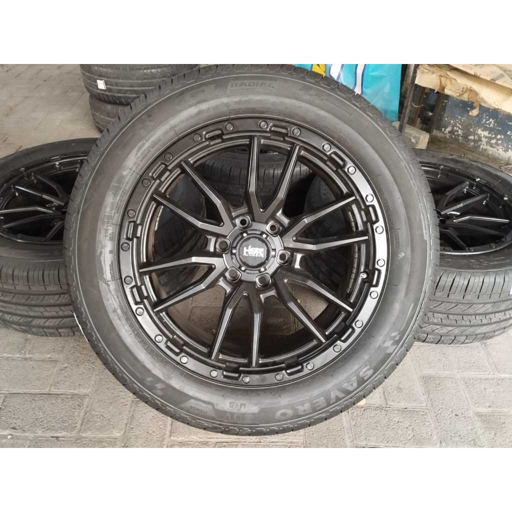 VELG DAN BAN PAJERO RING 20 SEKEN/BEKAS REVIVE R20X9 6X139 ET15 BLK +BAN GT 285 50 R20
