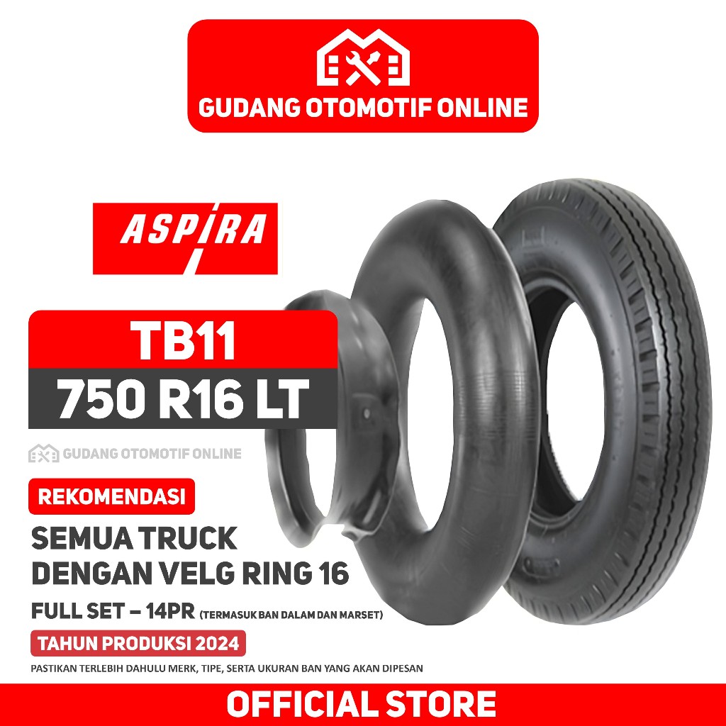 BAN TRUK BAN ASPIRA TB11 750 16 - BAN TRUCK TRUK 7.50 16 75016 - BAN BENANG ASPIRA