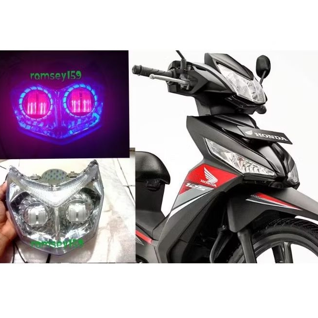 reflektor lampu depan Supra x 125 fi injeksi 2015 set projie daymaker 2 lensa