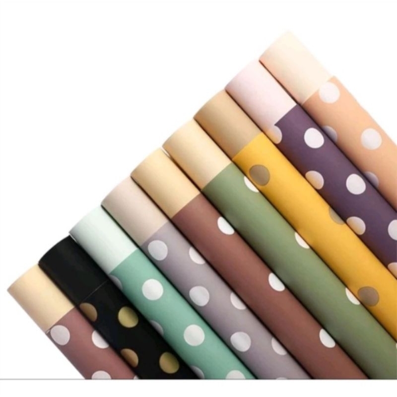 

KERTAS BUKET BUNGA MOTIF POLKADOT FLOWER WRAPPING CELLOPHANE