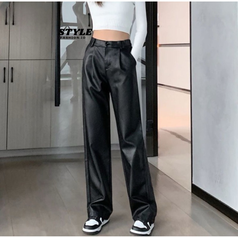 Leather Pants woman Terbaru Celana Kulit wanita