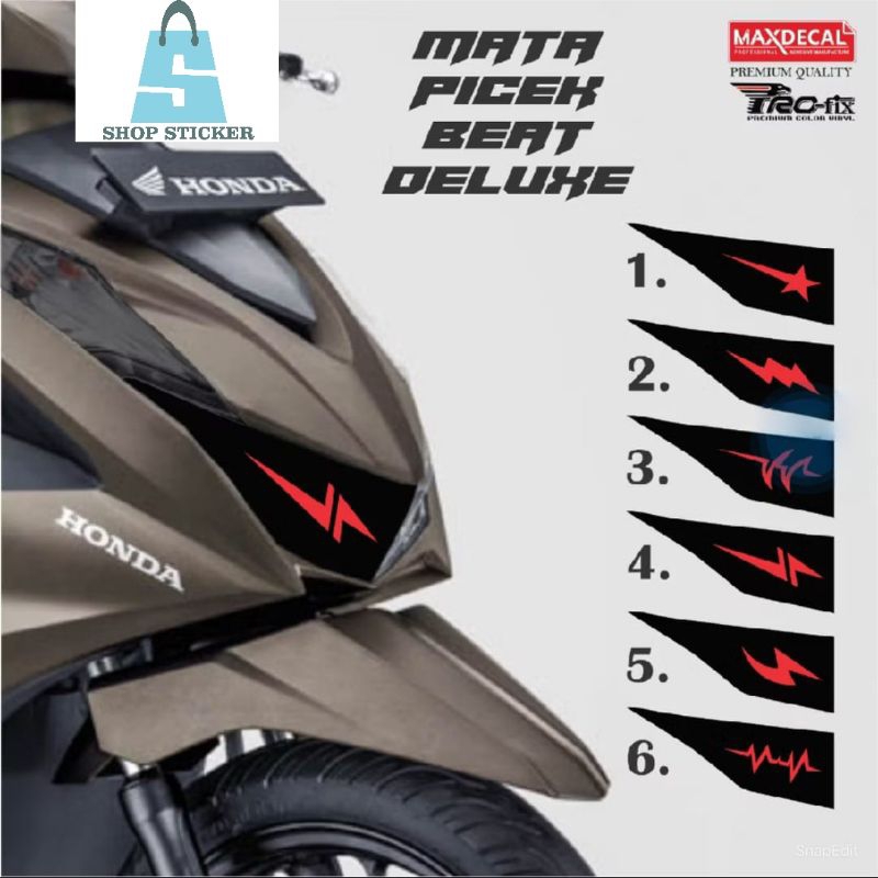 

Stiker sticker variasi lampu mata picek kiri saja Beat Deluxe