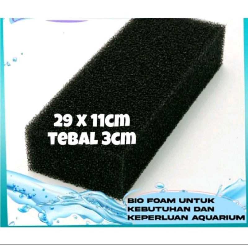 Kapas Busa Filter Hitam 2 lapis / Busa Bio Foam / Kapas Busa Hitam / Kapas Busa Bio Foam 25cm x 11cm