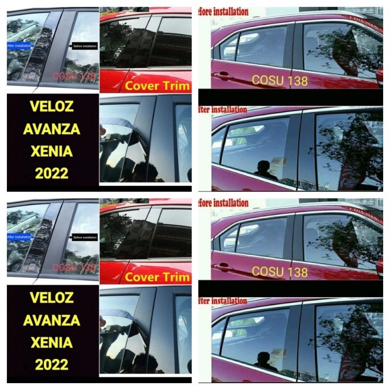 sticker pintu pilar piano black glossy veloz avanza no xenia 2022