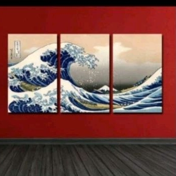 lukisan ombak dekoratif
