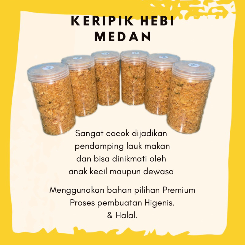 

KERIPIK HEBI MEDAN / SAMBAL HEBI / KERIPIK KENTANG HEBI / LAUK MAKANAN / HEBI MEDAN