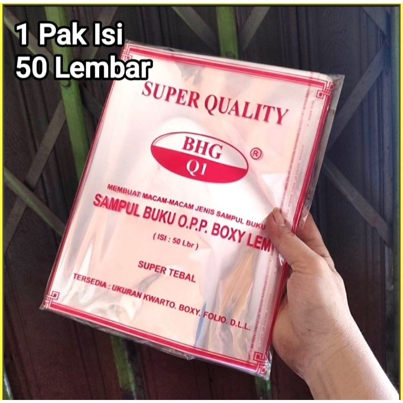 

1 Pak Sampul Buku Boxy Pastik Isi 50 Lembar ( Ukuran Kwarto & Campus )