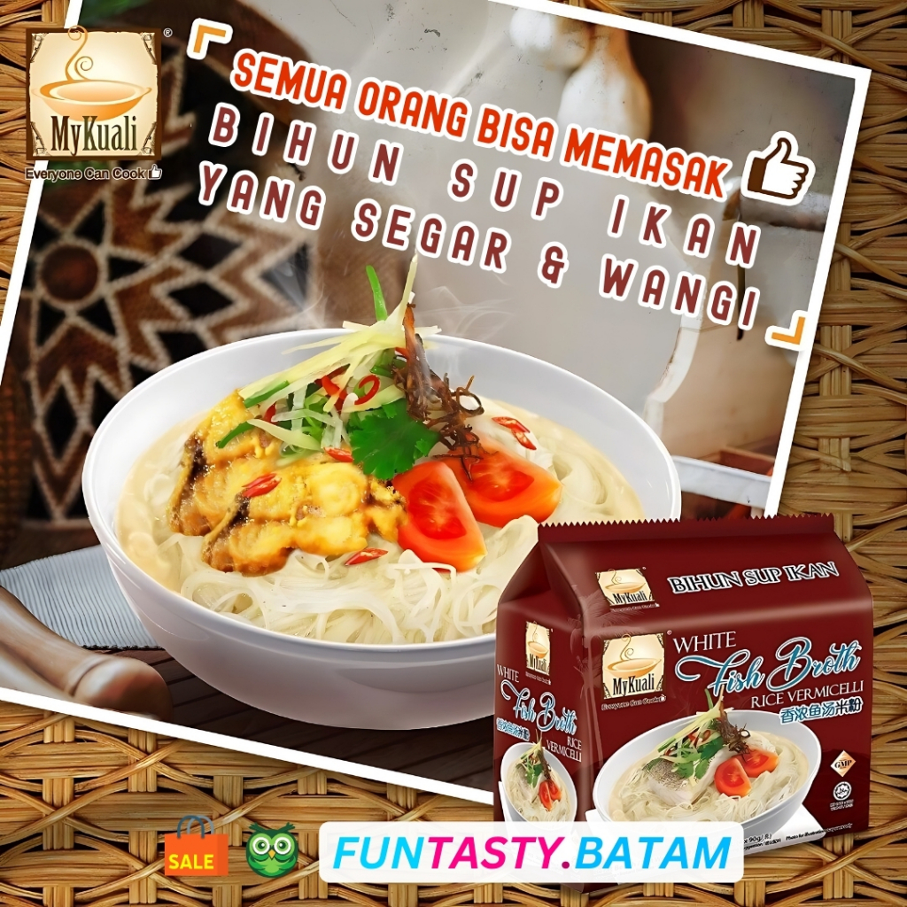 

GROSIR TERMURAH MIE IMPORT PREMIUM MYKUALI White Fish Broth Rice Vermicelli - Bihun Sup Ikan