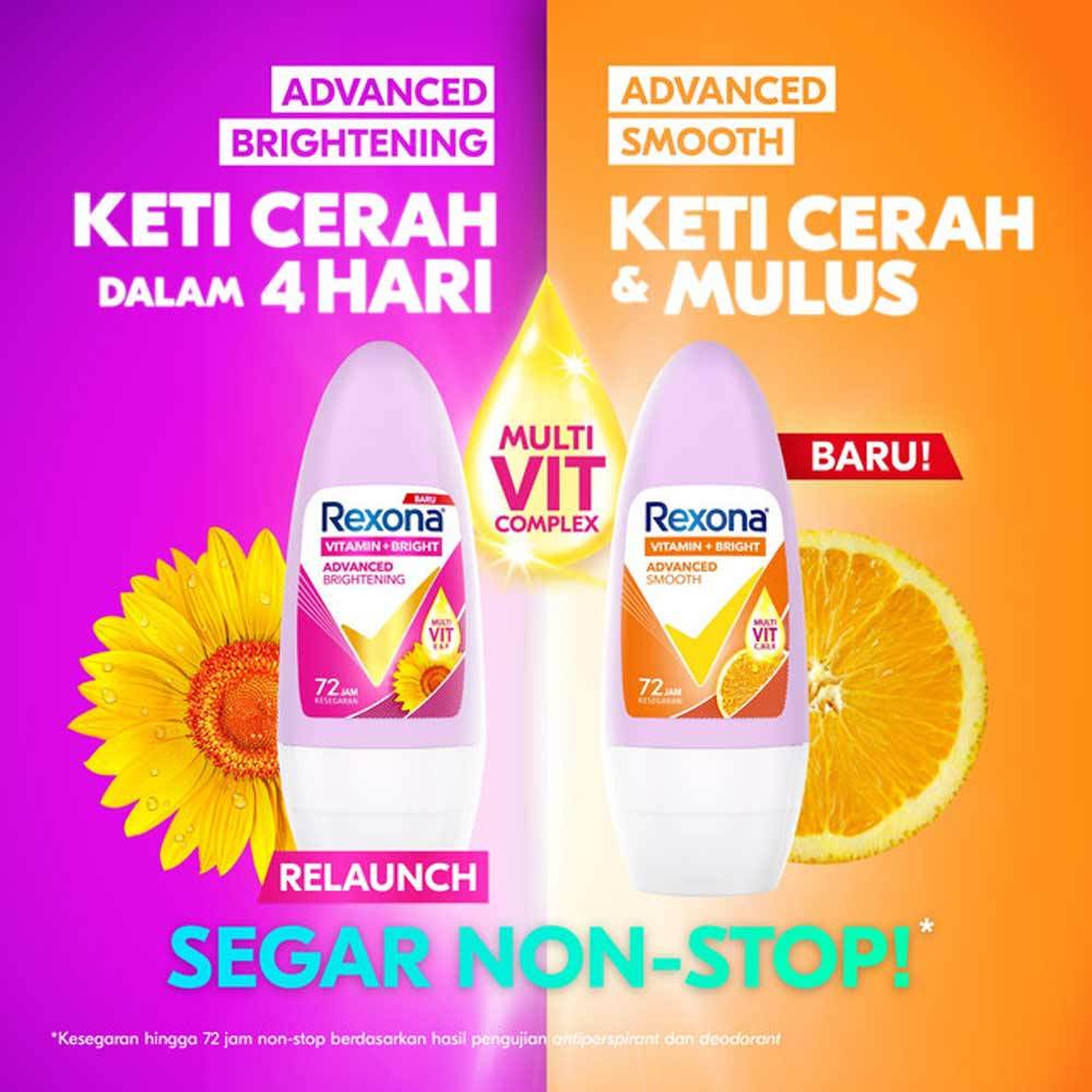 Rexona Advance Brightening Ungu Cerah Glowing Advance Smooth Cerah Mulus Vit C B3 E