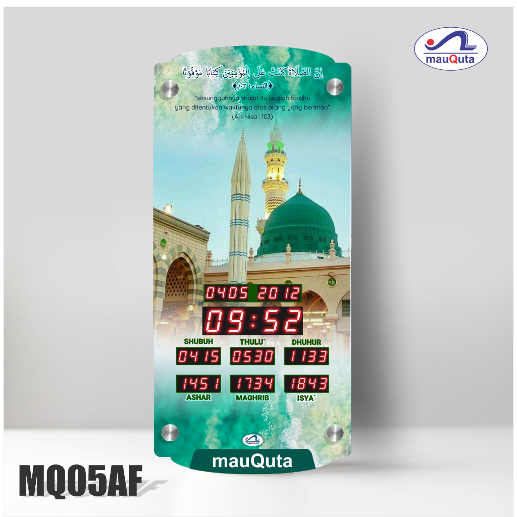 Mauquta MQ-05-AF Jam Digital Jadwal Sholat Adzan Dan Tartil Otomatis