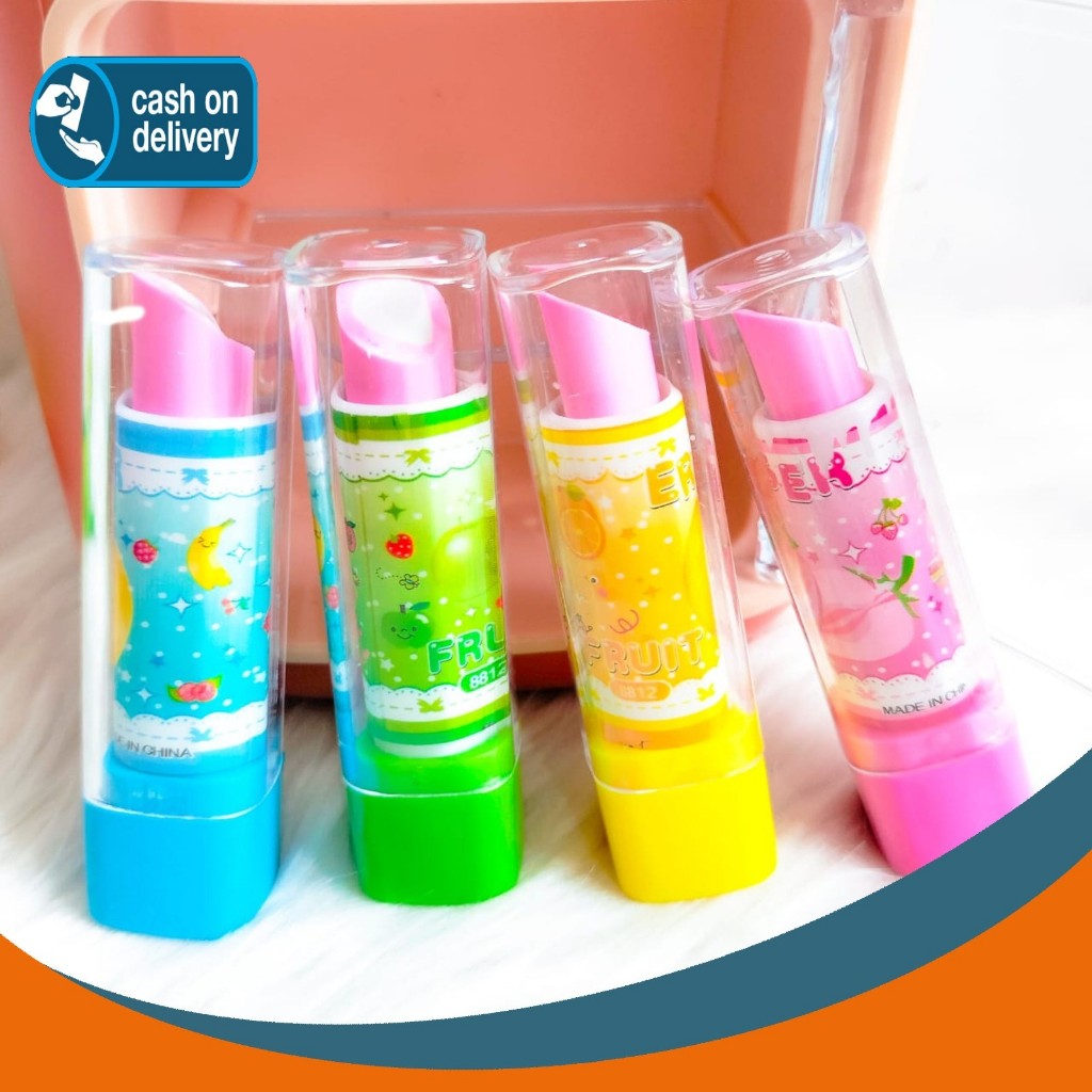 

PENGHAPUS LIPSTIK BUAH ER-1218 LIPSTICK FRUIT KARAKTER ERASER HAPUSAN PENSIL SETIP STIP ALAT TULIS KANTOR SEKOLAH MURAH TERMURAH COD