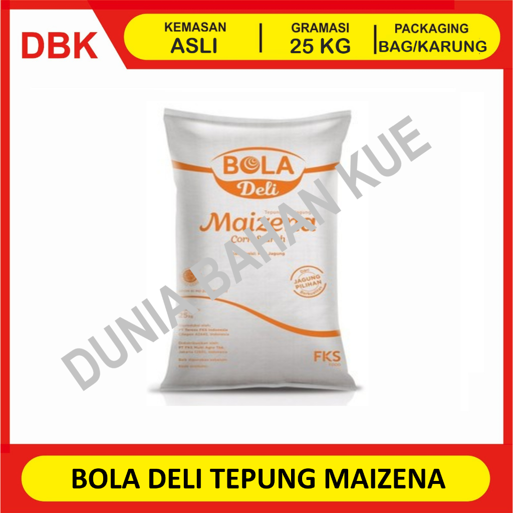 

(KHUSUS INSTANT/GOSEND) BOLA DELI CORN STARCH TEPUNG MAIZENA - 1 BAG 25 KG / TEPUNG JAGUNG BOLA
