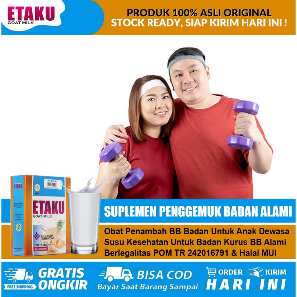 

Susu Penambah BB Berat Badan, Obat Gemuk Badan Anak Dewasa Dgn Etaku Goat Milk 200gram