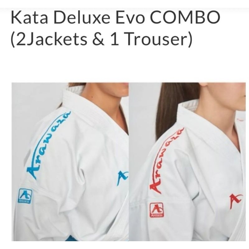 Baju Karate Arawaza Deluxe Kata Combo 2in one 2baju 1 Celana  Baju Kata Deluxe Arawaza Original Wkf 