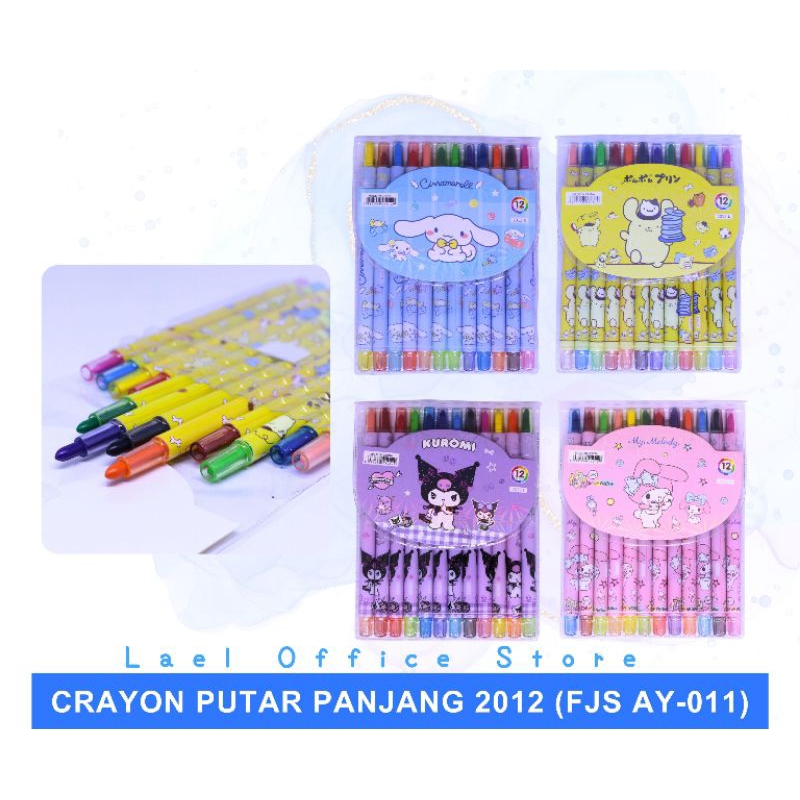 

Crayon Panjang Karakter Sanrio / Krayon Panjang Sanrio 12 Warna Lucu / Pensil Krayon Sanrio Panjang 12 warna