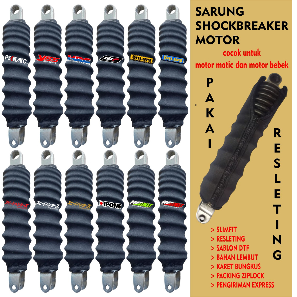 SARUNG SHOCKBREAKER SLIMFIT PAKAI RESLETING MOTOR MATIC MOTOR BEBEK YSS