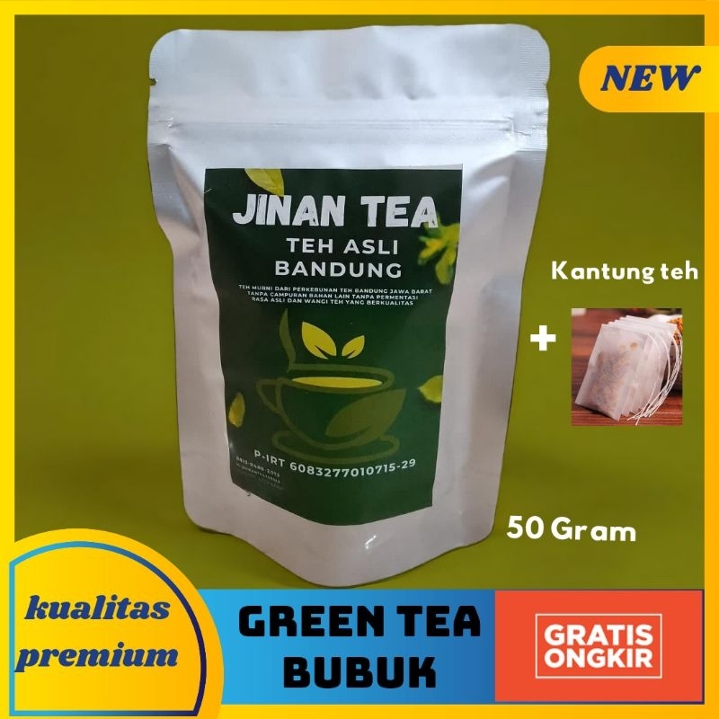 

TEH HIJAU ASLI (green tea bubuk murni premium) 50g tambah 20 kantung teh