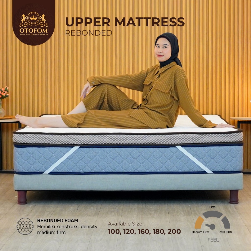 Otofom Kasur Upper Rebonded Orthopedic (Warna Putih) Mattress Foam / Topper Kasur Rebonded