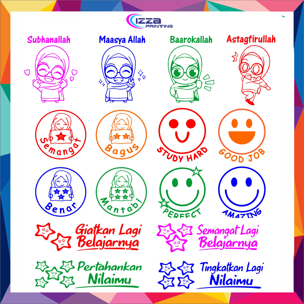 

[Produk Baru] Stempel Penilaian Anak TK / Paud (hijab / smiley/bintang, dll )