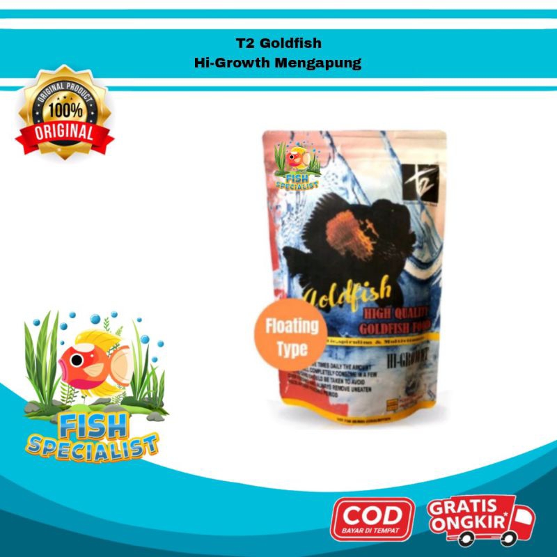 T2 Goldfish Food - Hi Growth 150gram Balanced Nutrition Pakan Ikan MasKoki Pellet Mas