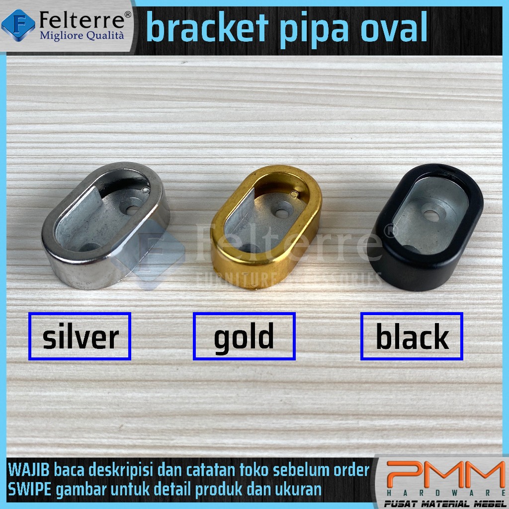 bracket pipa oval FELTERRE | gantungan pipa oval breket minimalis