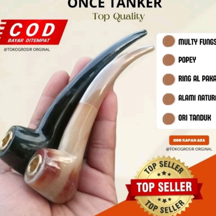 KODE V55R Once Cangklong Pipa Padudan Model Popeye Uniq Bahan dari Tanduk Kerbau