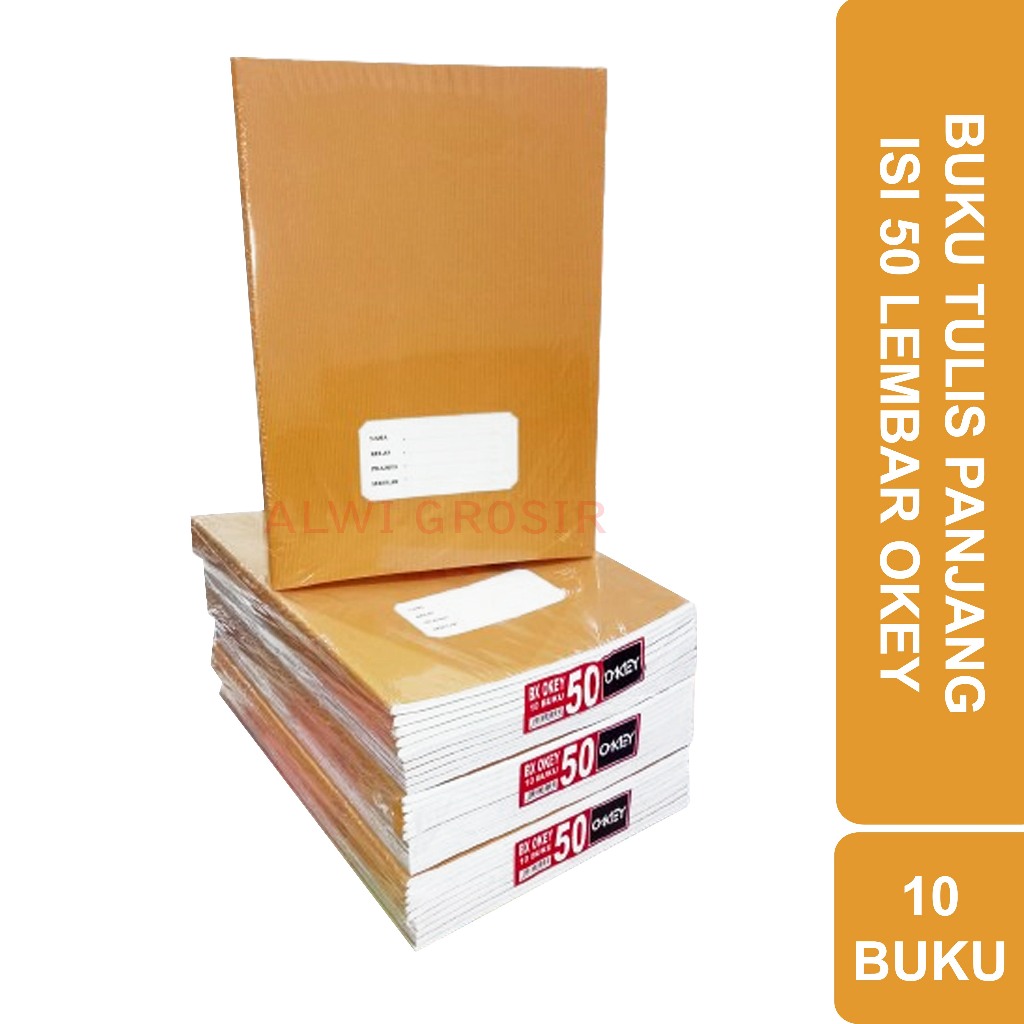 

BUKU TULIS PANJANG BOXY OKEY 50 LEMBAR SAMPUL CRAFT | ISI 10 PCS