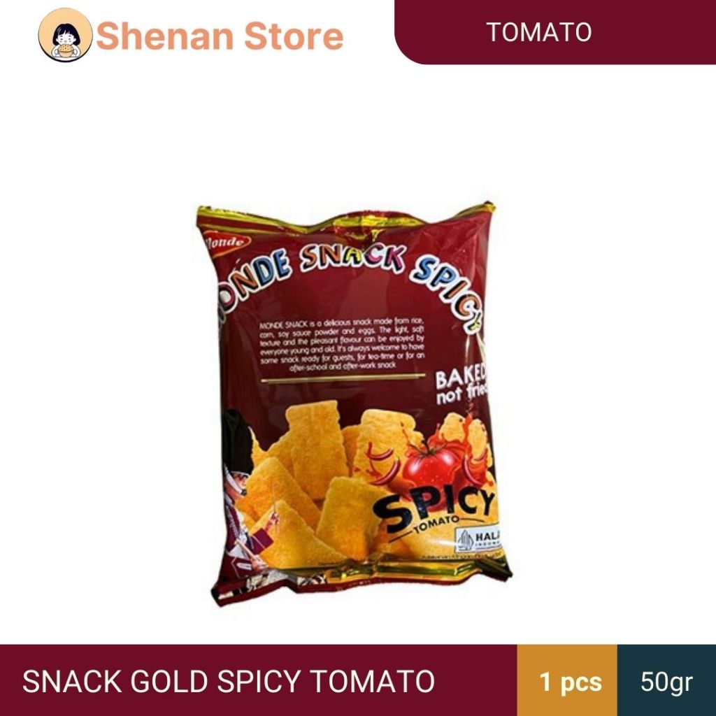 

monde snack spicy rasa tomat pedas 60gr cemilan ringan chiki pedas