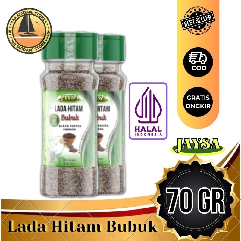 

JAYSA Lada Hitam Bubuk 70 gr / 100 % Asli Lada Hitam / Lada Hitam Kualitas Super / Lada Hitam Premium / Black Pepper Powder / Premium Black Pepper Powder / Merica Hitam Bubuk / Merica Hitam / Bumbu Instan / Bumbu Masak / Bumbu Murah