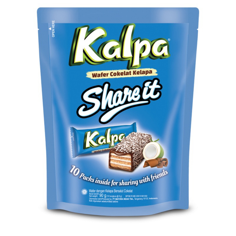 

Kalpa Wafer Cokelat Share It Pouch 10 x 9 g | Kalpa Wafer Cokelat 2 x 22 g