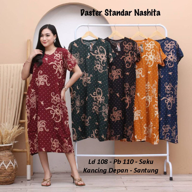 Daster terbaru murah nashita bahan halus adem bukaan kancing depan