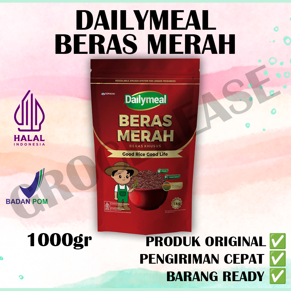 

Dailymeal Beras Merah Pouch 1 kg Pulen Bebas Gula