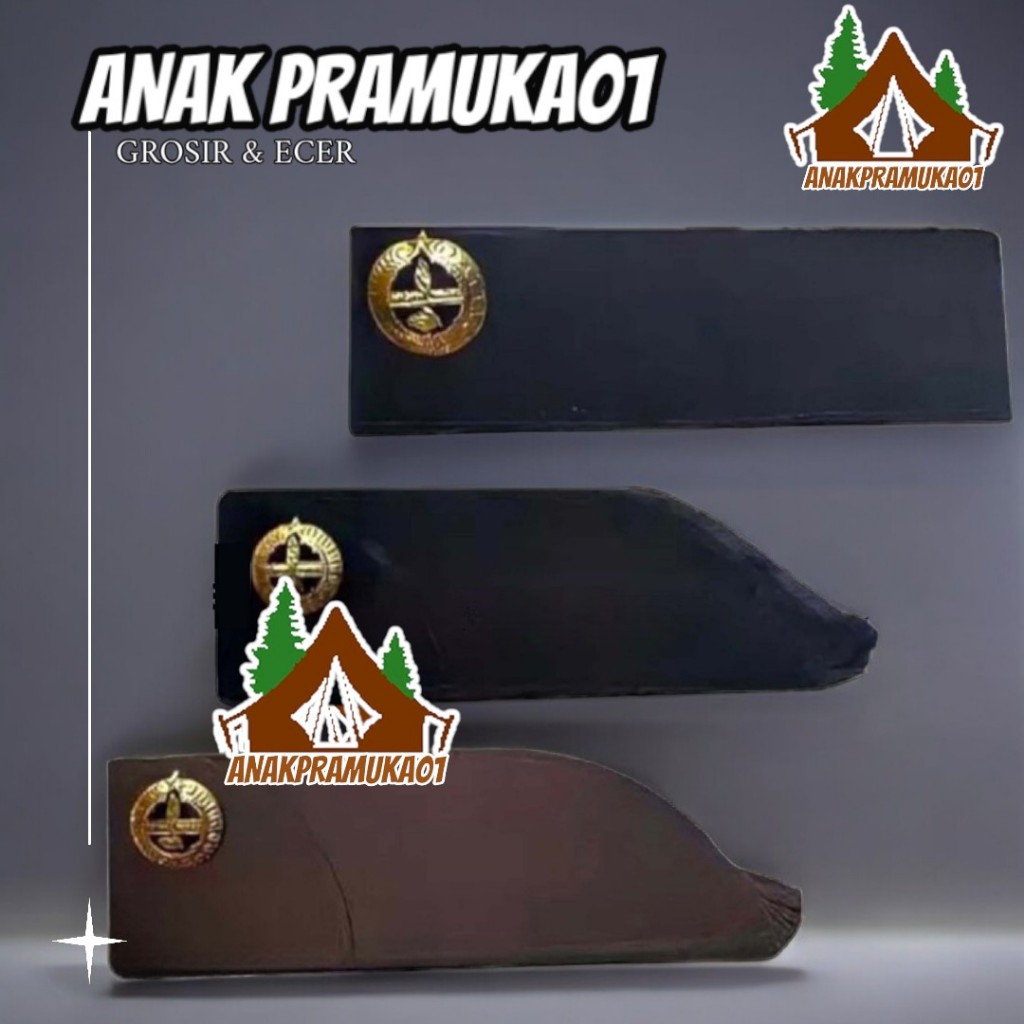 Peci pembina pramuka + pin pembina putra pitri