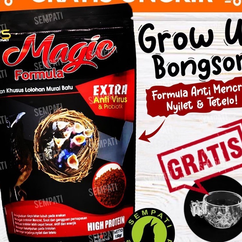 Super Magic Formula Pakan Lolohan Burung Murai Batu Trotol Voer Loloh Piyik Bayi Anak Burung Murai B