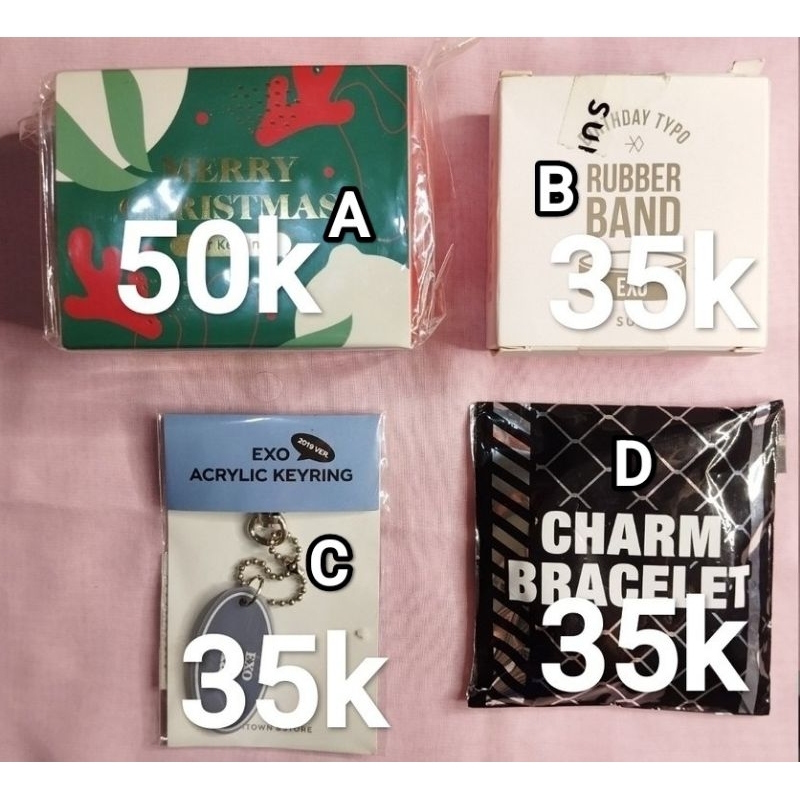 Merchandise Official EXO charm bracelet acrylic keyring rubber band