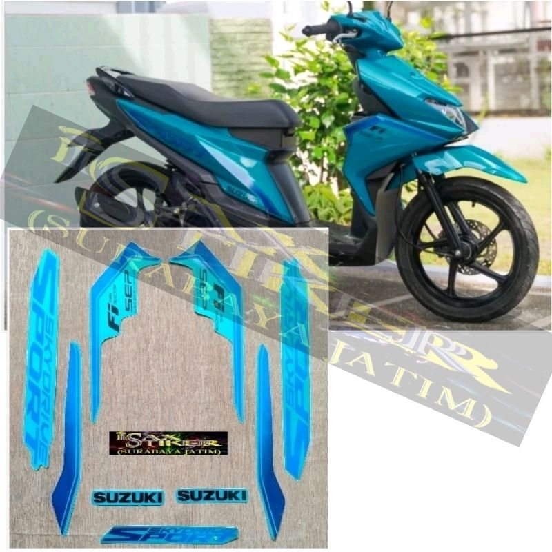 Striping Original Suzuki Skydrive biru tahun 2023