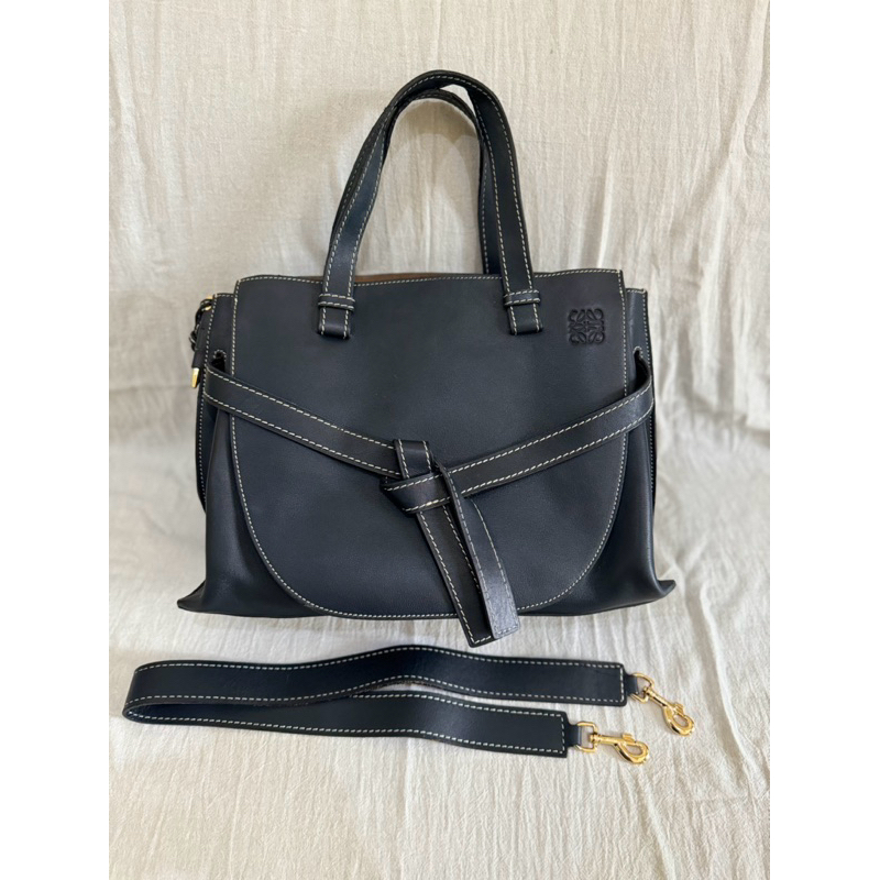TAS LOEWE* GATE TOP HANDLE LEATHER TOTE BAG PRELOVED BRANDED