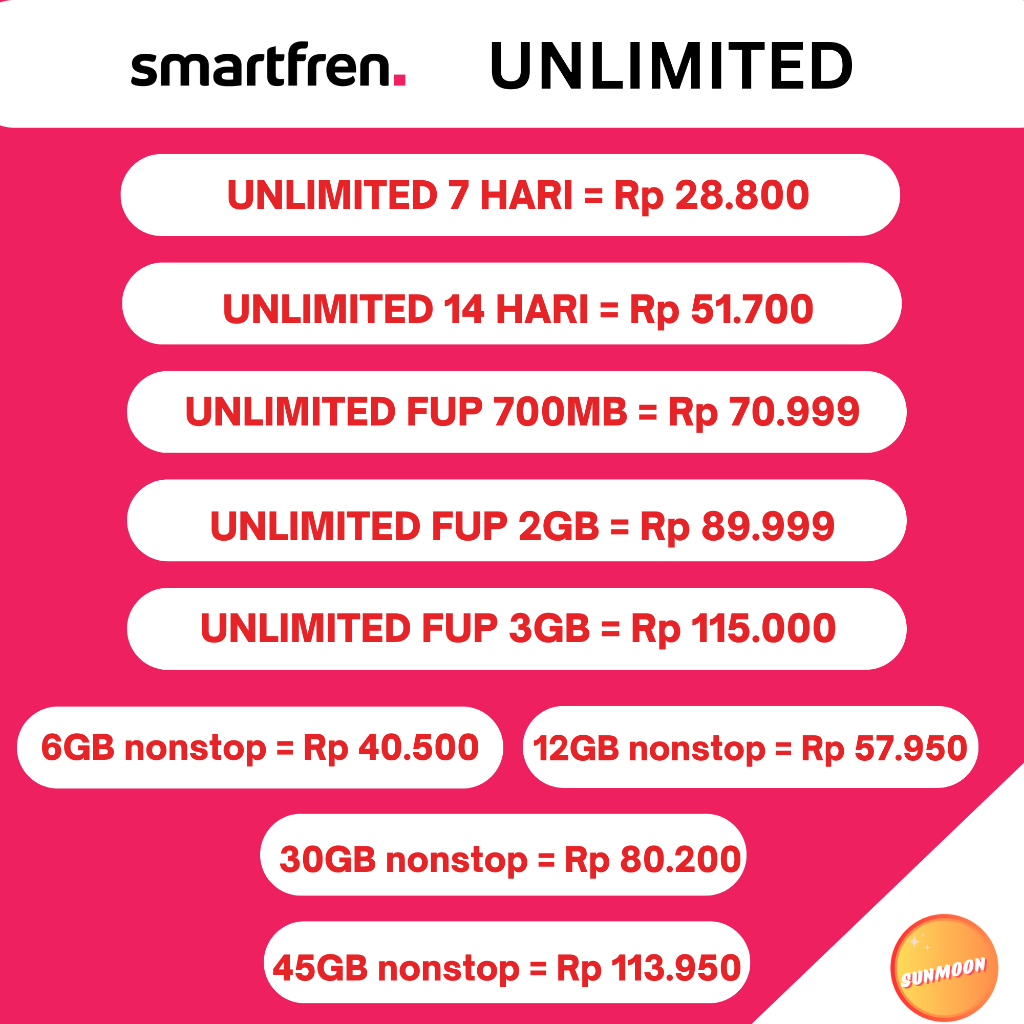 Paket Data Kuota Smartfren Unlimited Kuota Smartfren 1GB 2GB 3GB