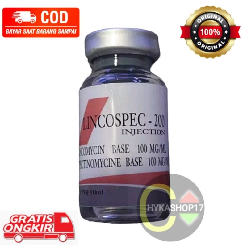 Lincospec 200 (oren) 10 ml - Obat Ayam Sakit Apapun - Lincospec Ori 100%