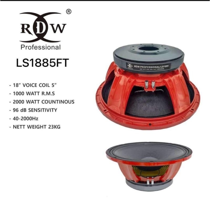 SPEAKER KOMPONEN LS1885FT 18INCH ORIGINAL RDW