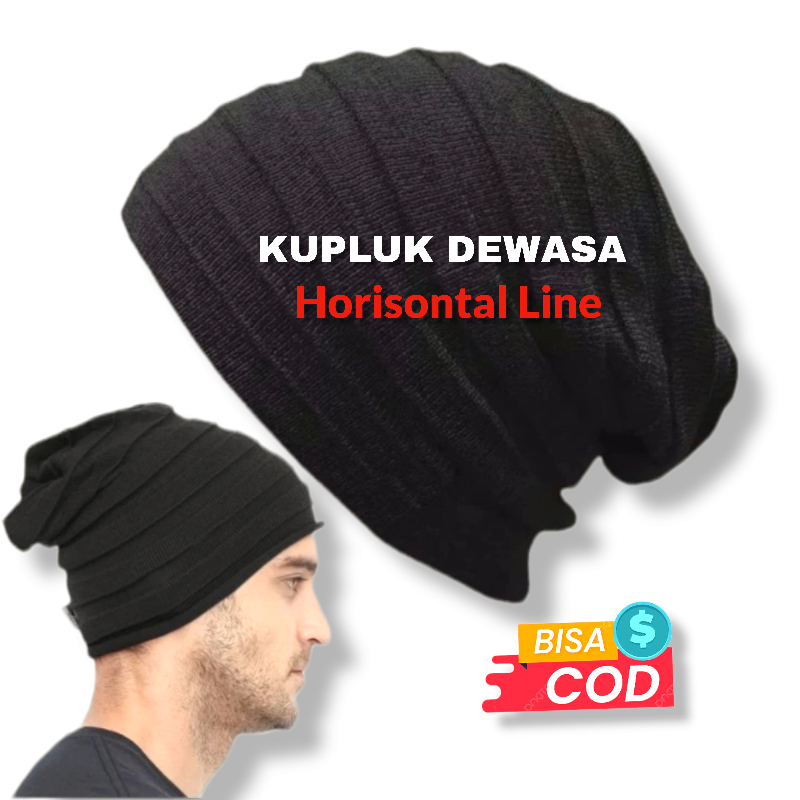 Kupluk Rajut Pria Wanita Kupluk Dewasa Line Horizontal